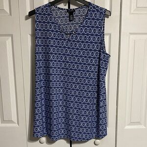 Anywhere by Cathrines blue & white blouse top shirt size 2X